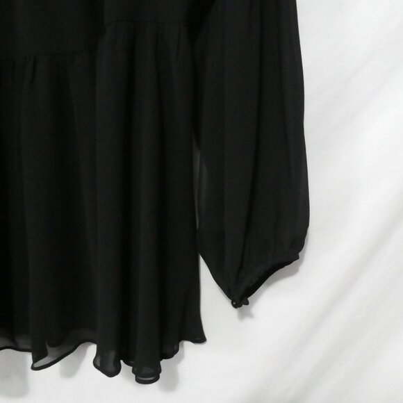 LOVE & LEGEND | size 16 | Elegant Black Sheer Long Sleeve Blouse | Button Front - Picture 15 of 15